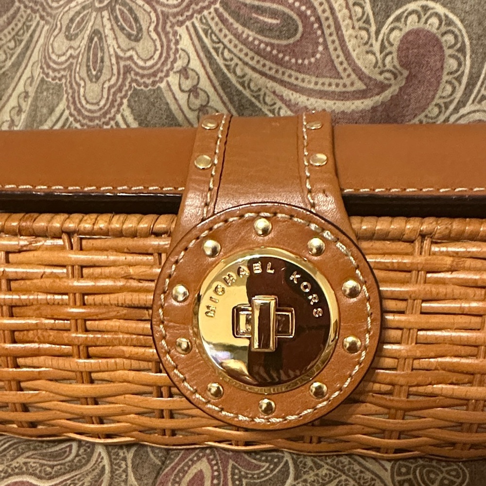 Michael Kors Tan Woven Clutch - Picture 2 of 7